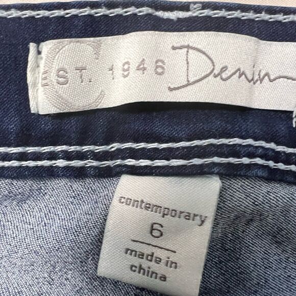 EST. 1946 Denim Size‎ 6 Jean Shorts Double White Stitching Rolled Hem 9” Inseam - Picture 10 of 11